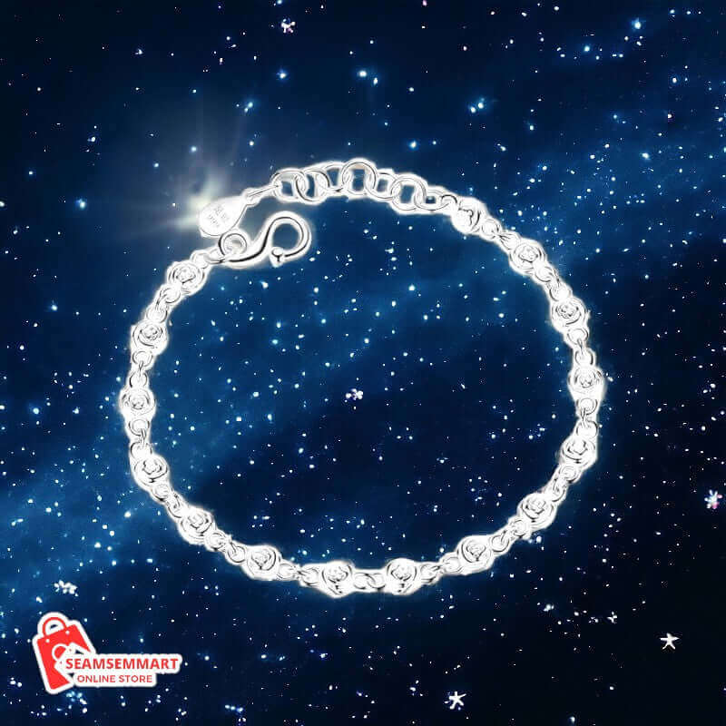 Silver Rose Bracelet