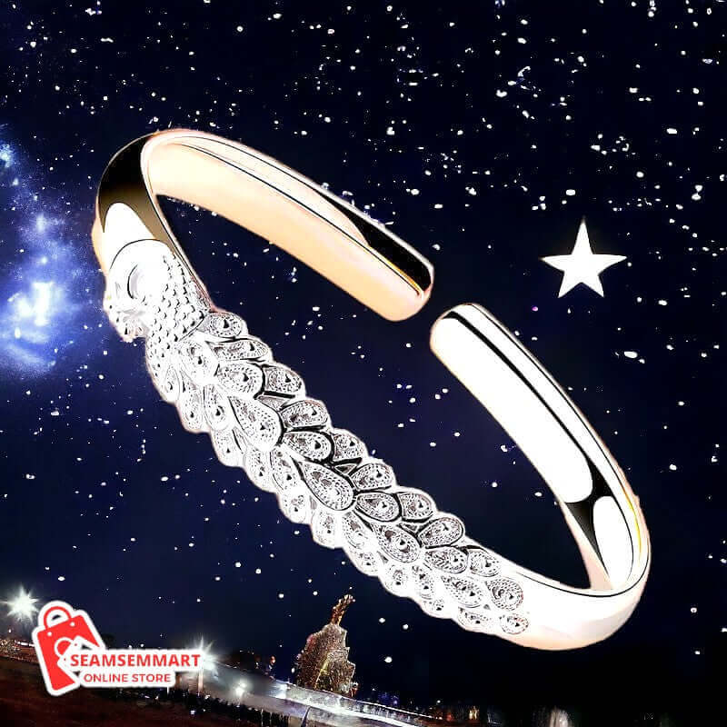 Silver Peacock Bracelet