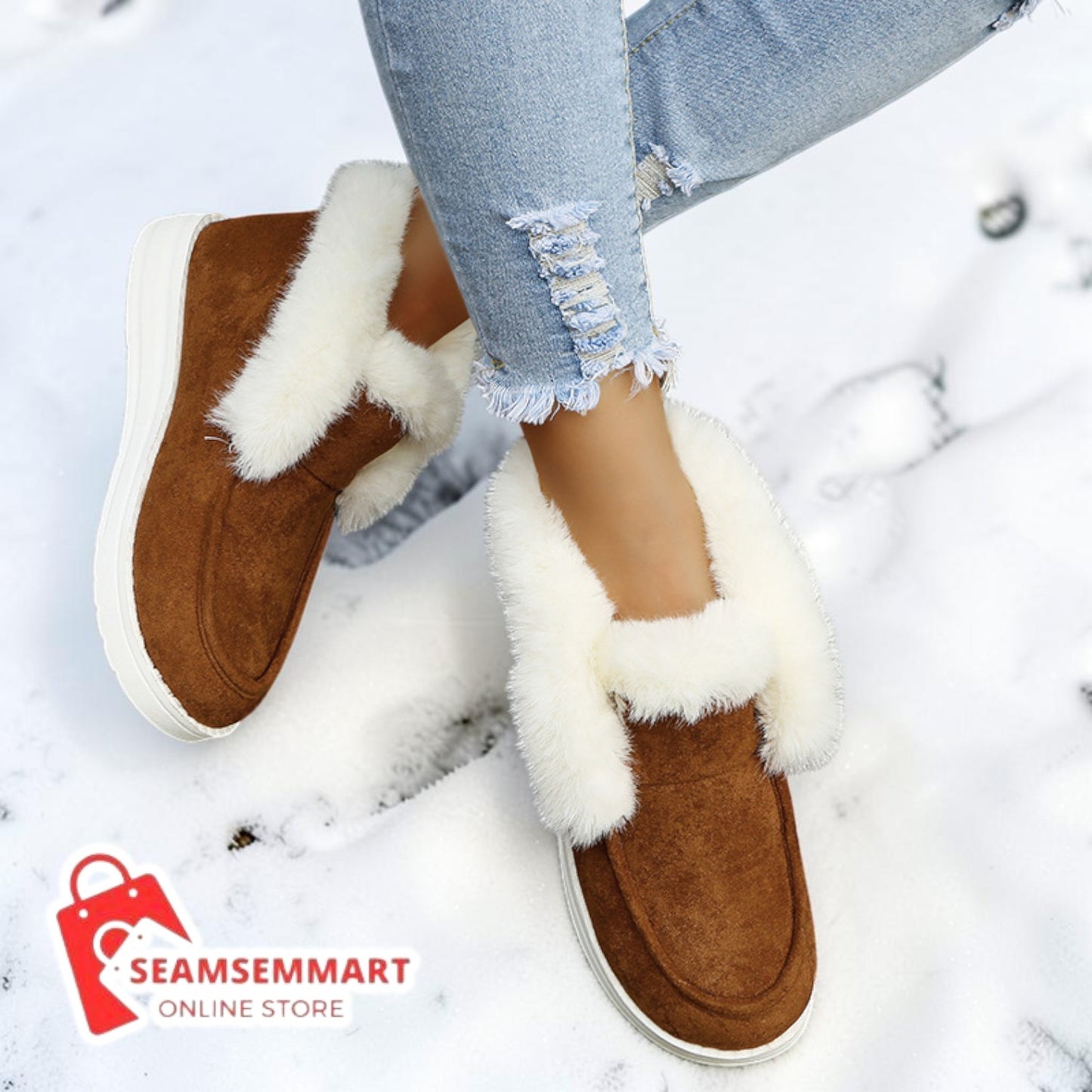 Women's Winter Snow Boots – Plush Fur Warm Ankle Boots