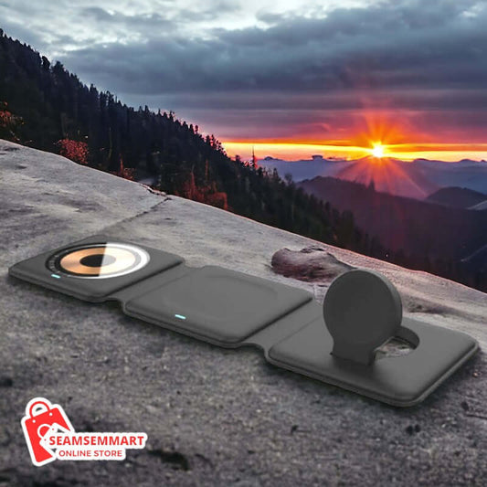 Stylish Magnetic Folding 3-in-1 Wireless Charger
