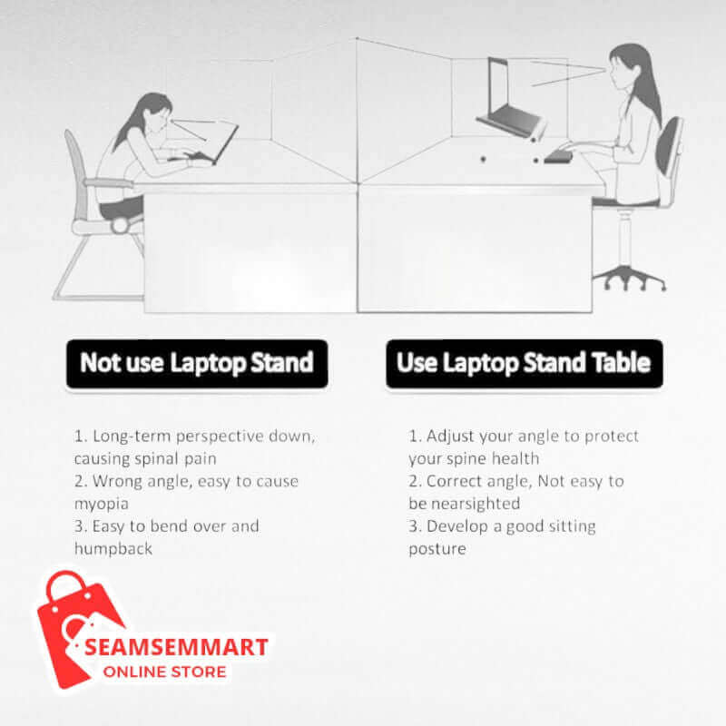 Ergonomic Foldable Laptop Stand and Tablet Holder