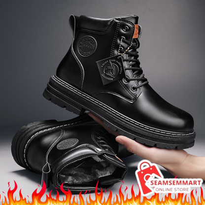 Men's Fleece Work Boots – Durable Seven-Eye Winter Boots