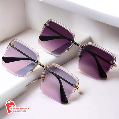 Trendy Half-Metal Gradient Sunglasses