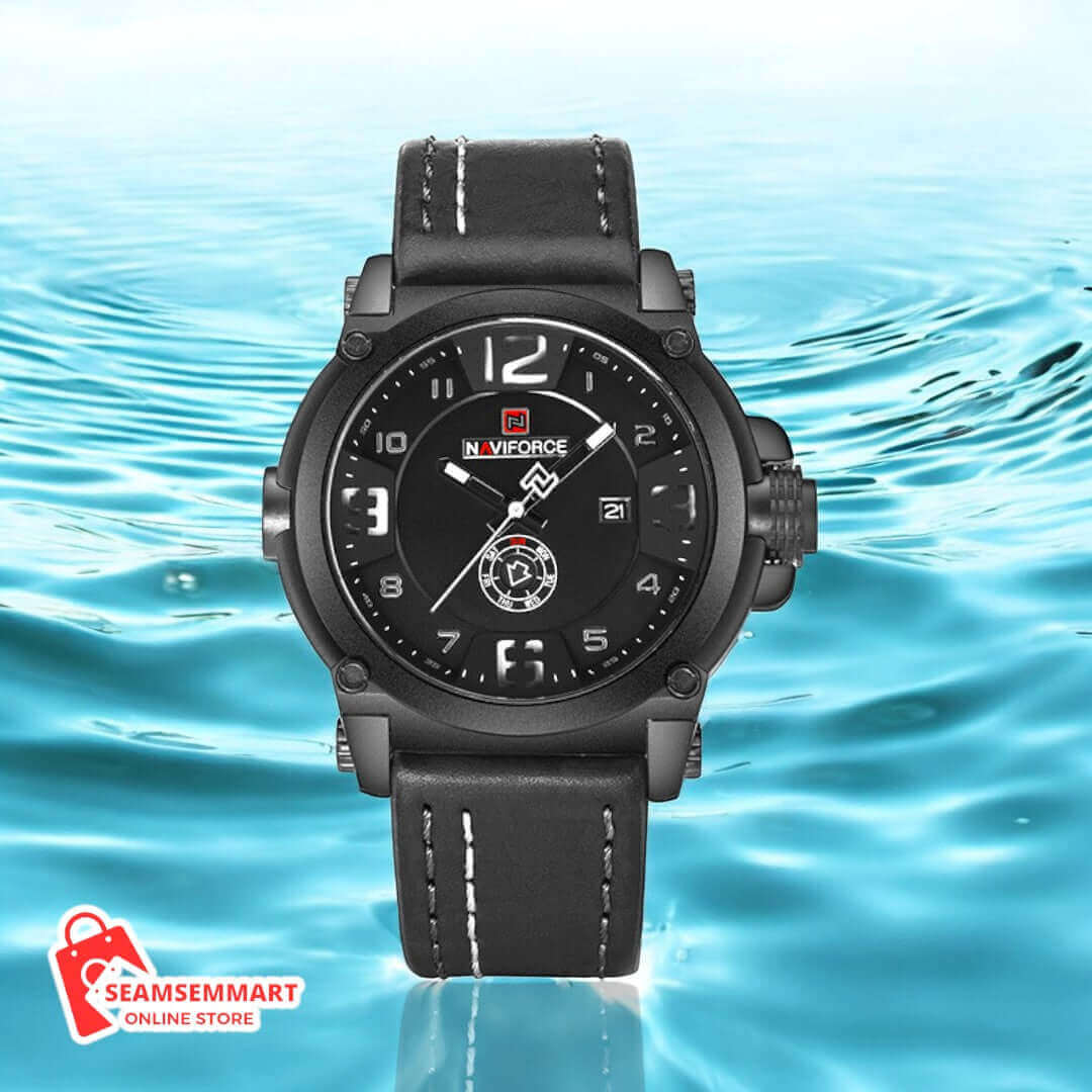 Men's Water-Resistant Calendar Quartz Watch