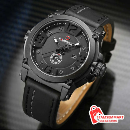 Men's Water-Resistant Calendar Quartz Watch