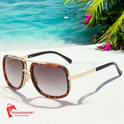 Luxury Flat Top Square Sunglasses for Men & Women