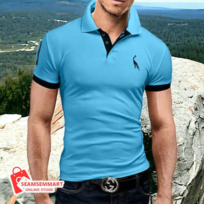 Men's half sleeve embroidered polo