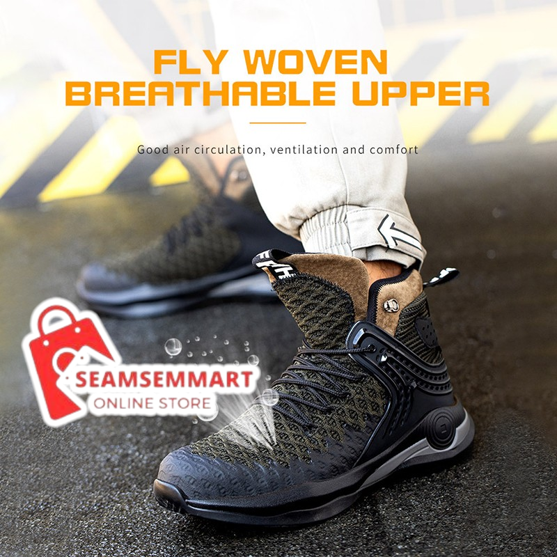 Men's Steel Toe Work Boots – High-Top Puncture Resistant