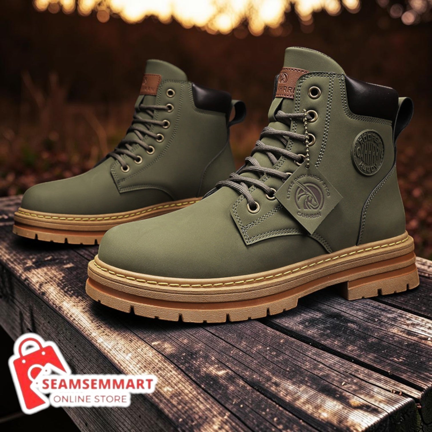 Men's Fleece Work Boots – Durable Seven-Eye Winter Boots