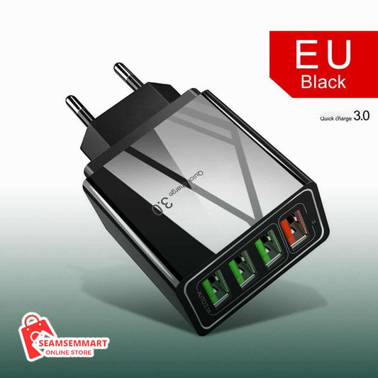 Illuminated 4USB Mobile Phone Charger 3A Charging Head