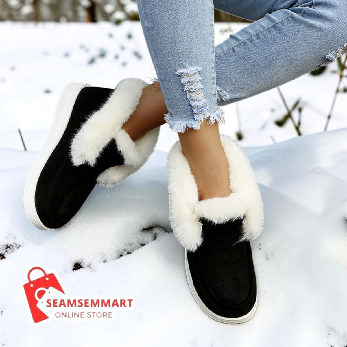 Women's Winter Snow Boots – Plush Fur Warm Ankle Boots