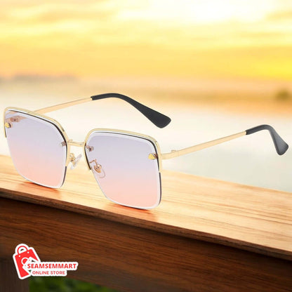 Trendy Half-Metal Gradient Sunglasses