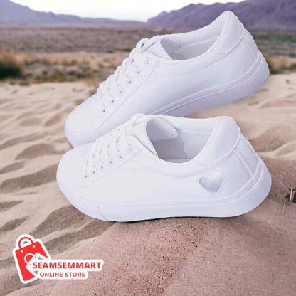 White Casual Sneakers for Ladies