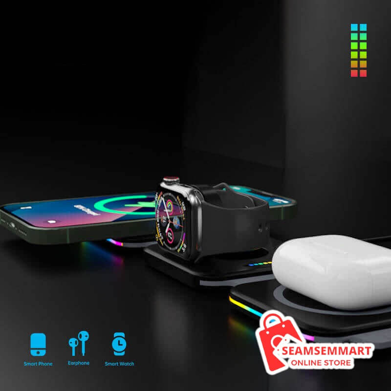 Folding 3-in-1 Magnetic Wireless Charger