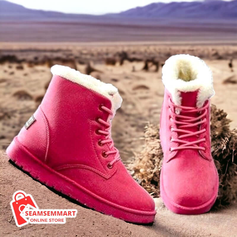 Winter Snow Boot for Women: Warm Ankle Shoes with Plush Insole