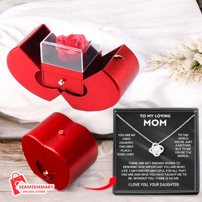 Red Apple Jewelry Box with Eternal Rose