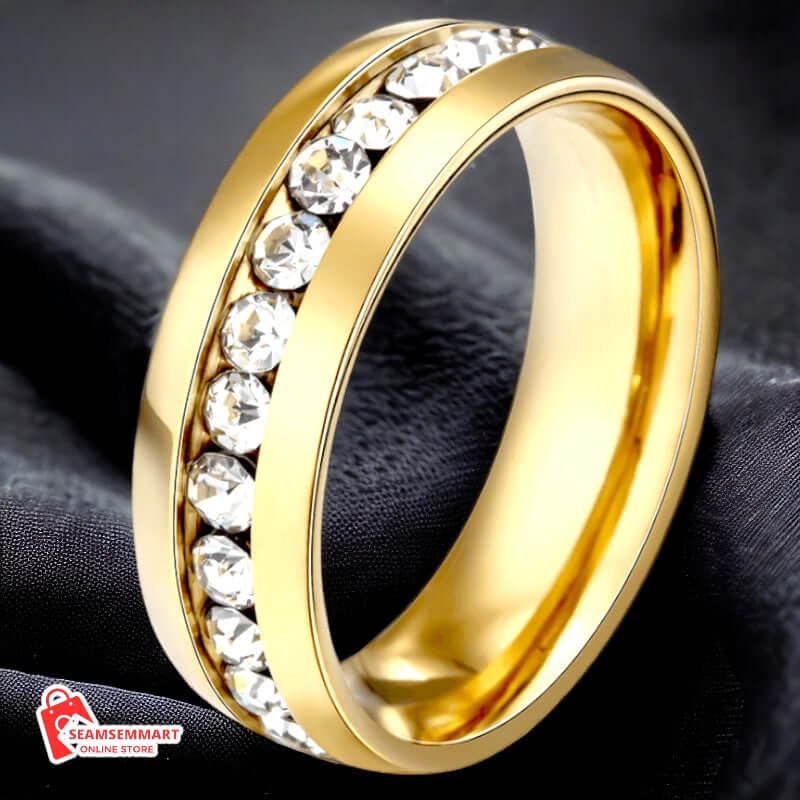 New Gold Color Crystal Rings for Women