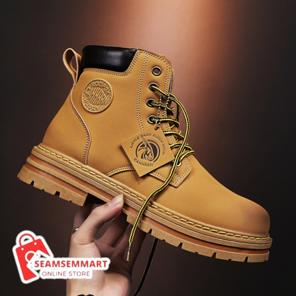 Men's Fleece Work Boots – Durable Seven-Eye Winter Boots
