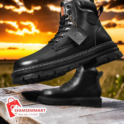 Men's Fleece Work Boots – Durable Seven-Eye Winter Boots