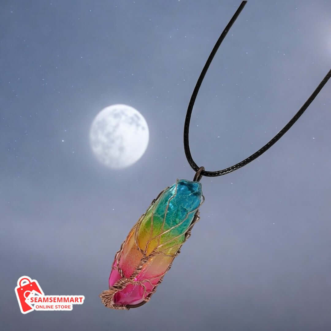 Popular Stone Crystal Tree of Life Pendant