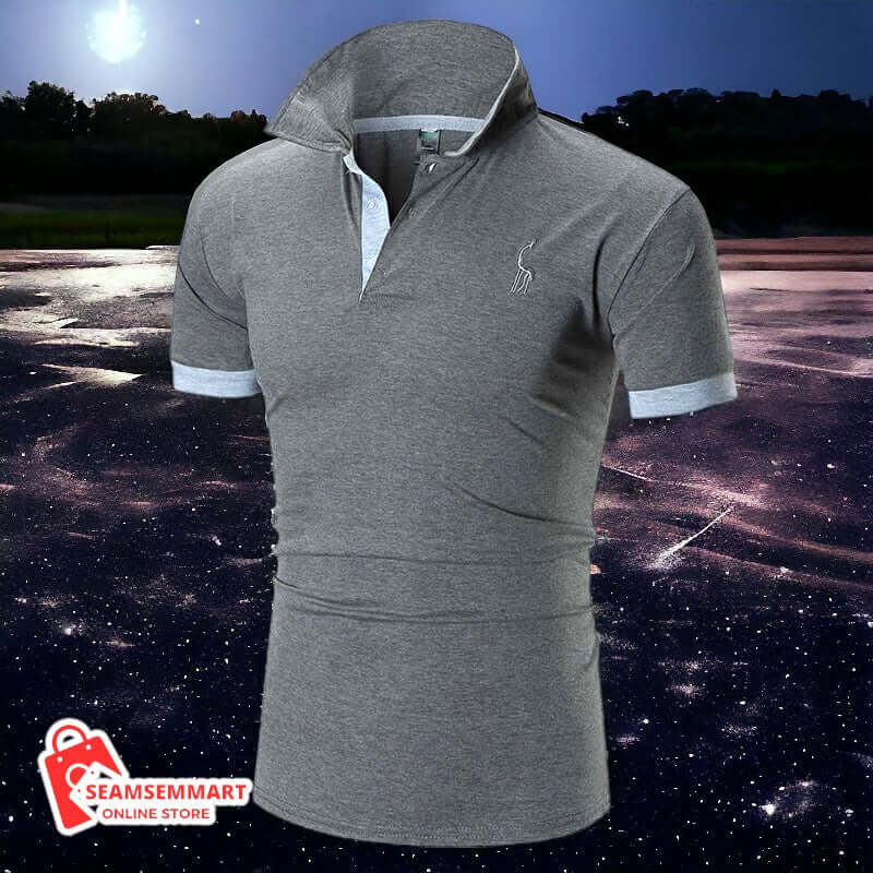 Men's half sleeve embroidered polo