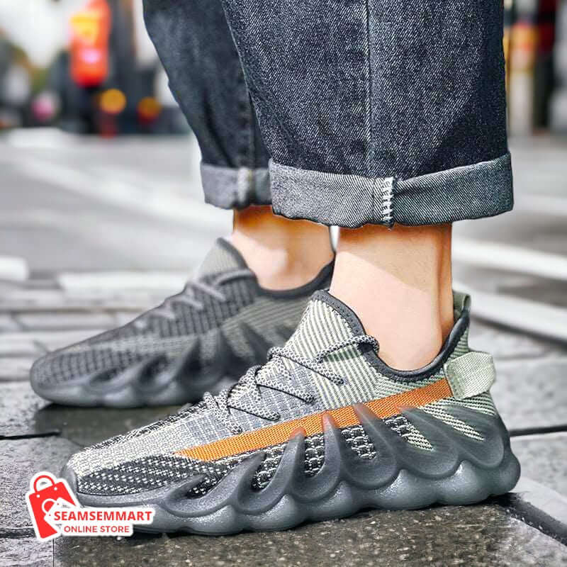 Men's Fashion Sneakers with Wave Sole