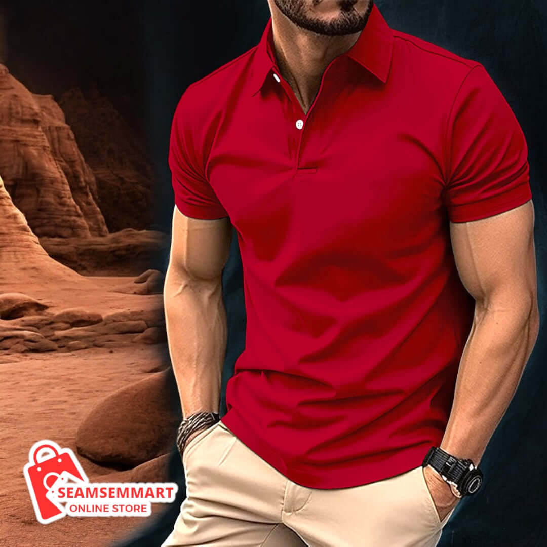 Men's Summer Solid Color Polo Shirt