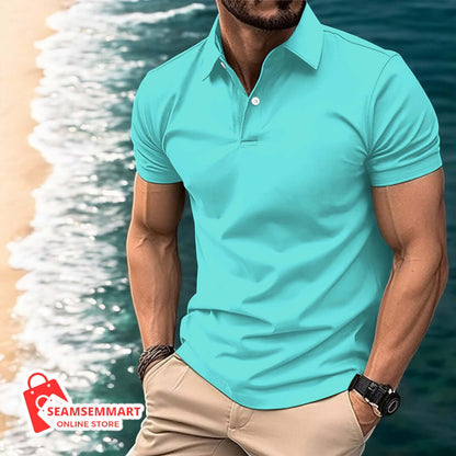 Men's Summer Solid Color Polo Shirt