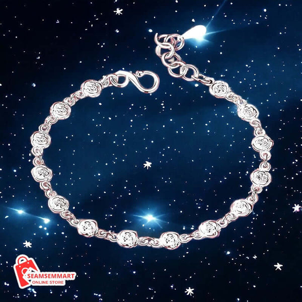 Silver Rose Bracelet