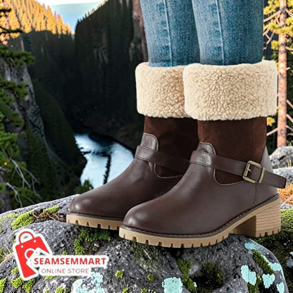 Women's Western Boots – Buckle Chunky Heel Winter Boots