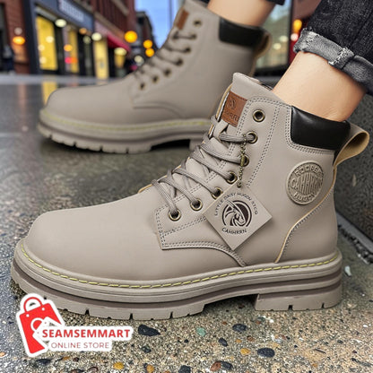 Men's Fleece Work Boots – Durable Seven-Eye Winter Boots