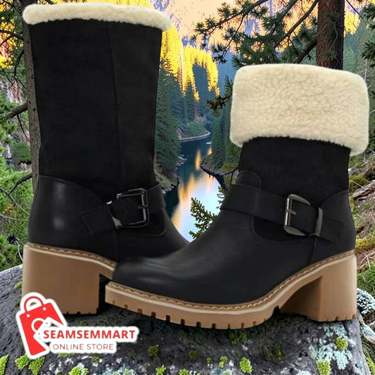 Women's Western Boots – Buckle Chunky Heel Winter Boots