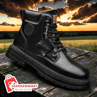 Men's Fleece Work Boots – Durable Seven-Eye Winter Boots
