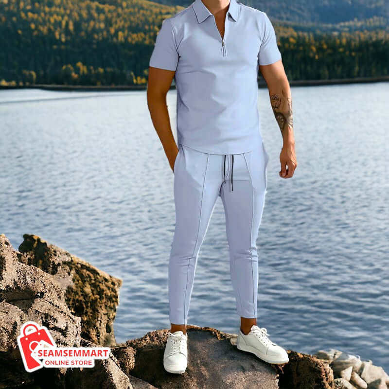 Men's Slim Casual Sports Suit for Summer