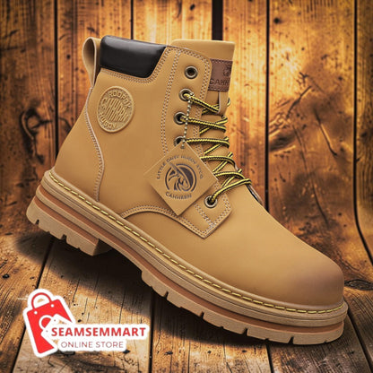 Men's Fleece Work Boots – Durable Seven-Eye Winter Boots