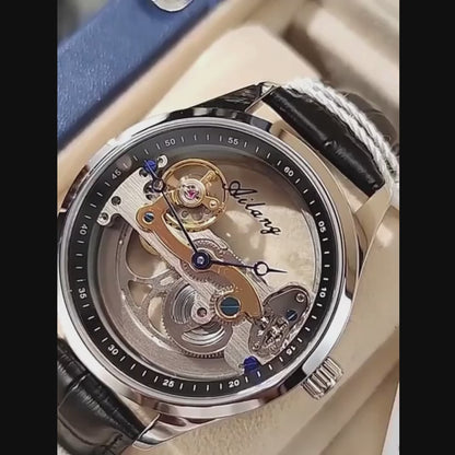 Automatic Hollow Mechanical Watch with Silicone Band