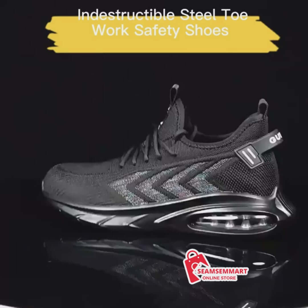 Men's Indestructible Steel Toe Work Shoes with Air Cushion